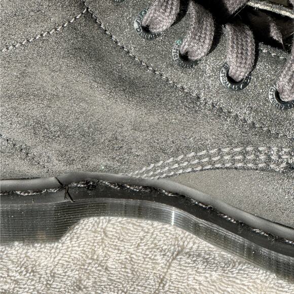 Dr. Martens Aimilie Metallic Combat Boots Skull & Rose Lining Women’s Sz 8 Docs - Picture 6 of 13